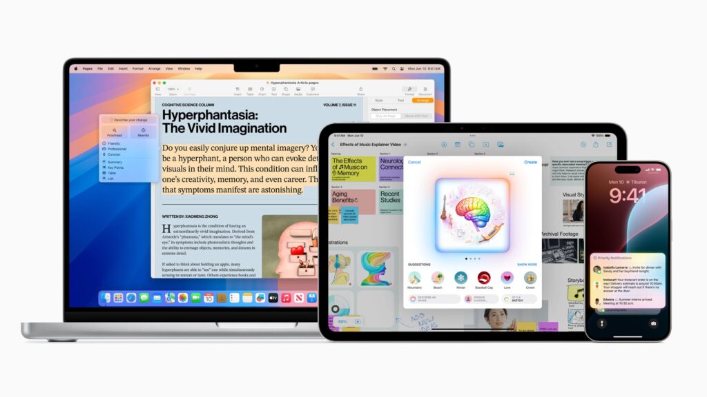 Apple Macbook, iPad und iPhone mit neuen KI-Funktionen