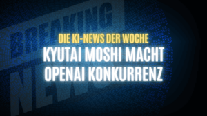 Text "Die KI-News der Woche, Kyutai Moshi macht OpenAI Konkurrenz" auf dunklem Hintergrund