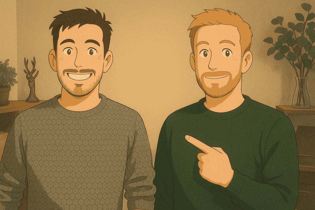 Johannes und Timothy im Studio Ghibli Stil