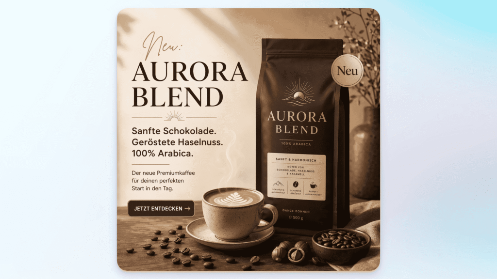 KI-generiertes Marketing-Asset für Kaffee von ChatGPT Images 2.0